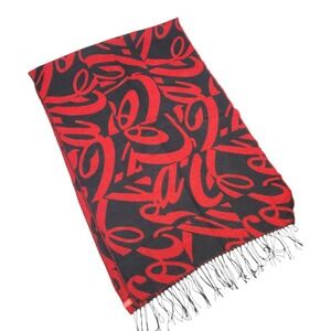 Coca Cola‎ Scarf Wrap Shawl Pashmina  Reversible Red Black All Over Logo